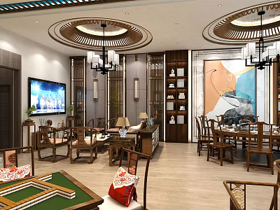 Chinese Private Club 3d model Chinese Private Club 3d model