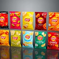 Lays Potato Chips With Assorted Flavors And Colorful Packaging