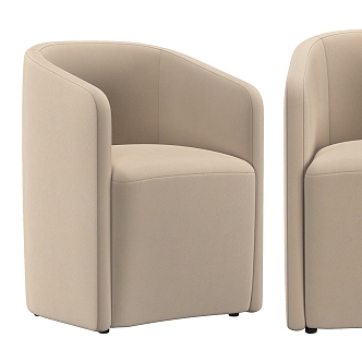 AURELIE Bucket Back Fabric Armchair 3d model