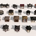 Chinese Traditional Pavilion 3D Models With Various Roof Styles And Structures