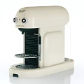 Cream Colored Retro Modern Espresso Coffee Machine with Classic Controls and Lever 3d model