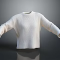 Soft White Oversized Knitted Sweater For Casual Everyday Wear With Textured Design