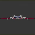 Futuristic Pink And White Spacecraft With Multiple Wings Blue Details For Space Exploration Mission