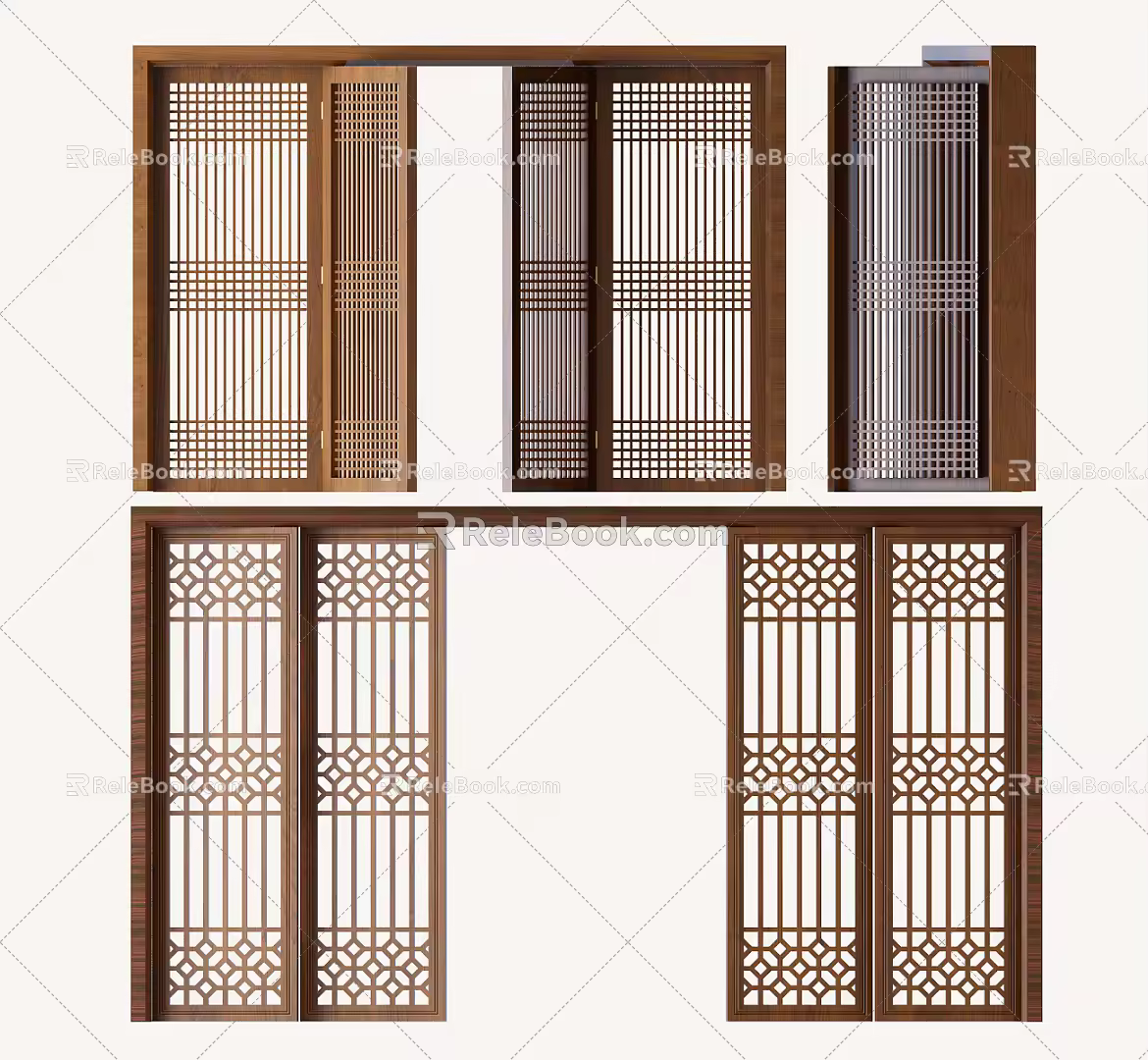 Chinese sliding door 3d model