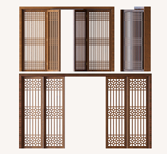 Chinese sliding door 3d model