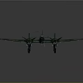Vintage Green Camouflage Twin Propeller Military Aircraft With Detailed Wing Emblems