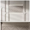 Minimalist Textured Wall Design With Intricate Geometric Patterns And Plaster Decorative Mouldings