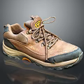 Camel Brown Lace Up Outdoor Hiking Shoes With Durable Non Slip Sole