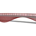 Modern Landscape Bridge With Red Lattice Structure And Wavy Architectural Design 3d model