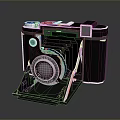 Vintage Analog Folding Camera With Classic Design And Metal Parts In Retro Style