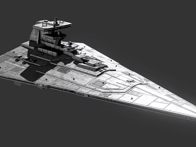 Epic Game Movie Character Large Spaceship 3D Model With Detailed Surface And Command Tower 3d model