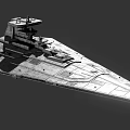 Epic Game Movie Character Large Spaceship 3D Model With Detailed Surface And Command Tower