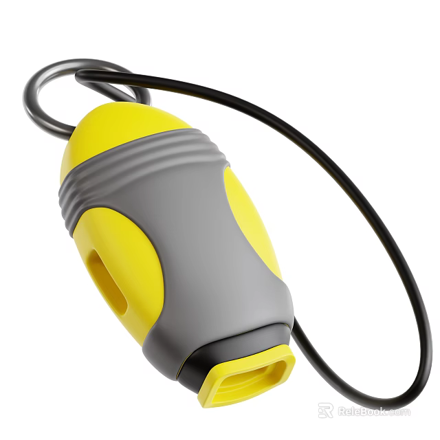 Ergonomic Yellow And Gray Sports Equipment With Black Strap For Hand Strength Training 3d model 