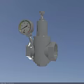 Industrial Metal Pressure Valve With Pressure Gauge And Control Knob