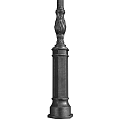 Classic Outdoor Street Lights With Decorative Lamp Posts And Glass Shades