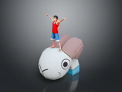 Fish Shaped Daily Use White Cushion With Cartoon Figure For Home Decor 3d model