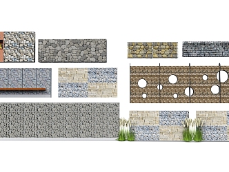 Gabion landscape wall landscape wall enclosing wall rust board landscape wall stone enclosing wall gabion 3d model