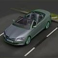 Silver Convertible Car With Open Top Parked On Road And Modern Design