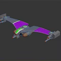 Modern Purple and Gray Passenger Plane With Aerodynamic Wings and 3D Render Design