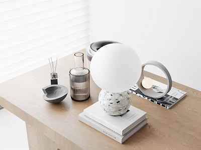 Ornaments Combination Book Lamp Aromatherapy Cup 3d model