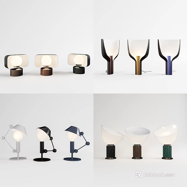 Modern Table Lamps With Various Contemporary Designs And Color Options 3d model