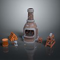 Old Stove Stove Gas Stove Stove Iron Stove Boiler Life Supplies 3d model