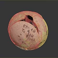 Vintage Spherical Equipment Part With Cracked Surface And Engraved Serial Numbers 3d model