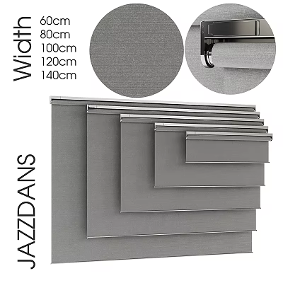 Gray Window Curtains With 100cm 120cm 140cm Sizes Stacked Design 3d model
