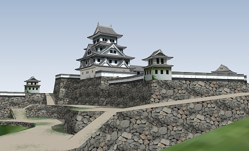 ancient mountain building 3d model