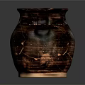 Handcrafted Clay Jug With Brown Black Textured Surface And Curved Handle