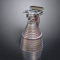 Aerospace Rocket Engine With Metallic Mesh Structure And Complex Industrial Components 3d model