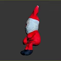 Cute Red Plush Doll Featuring Santa Hat White Beard And Black Shoes