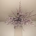 Elegant Floral Installation Chandelier Style With Pink Blossoms And Branches Ceiling Mounted Indoor