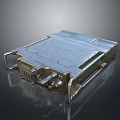 Tactical Military Weapon Case With Metallic Structure Handles And Control Panel Features 3d model
