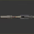 Futuristic Sci Fi Weapon Design With Metallic Body And Orange Accents