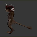 Anthropomorphic Lion Warrior Character With Red Mane Muscular Body And Black Loincloth Standing Pose