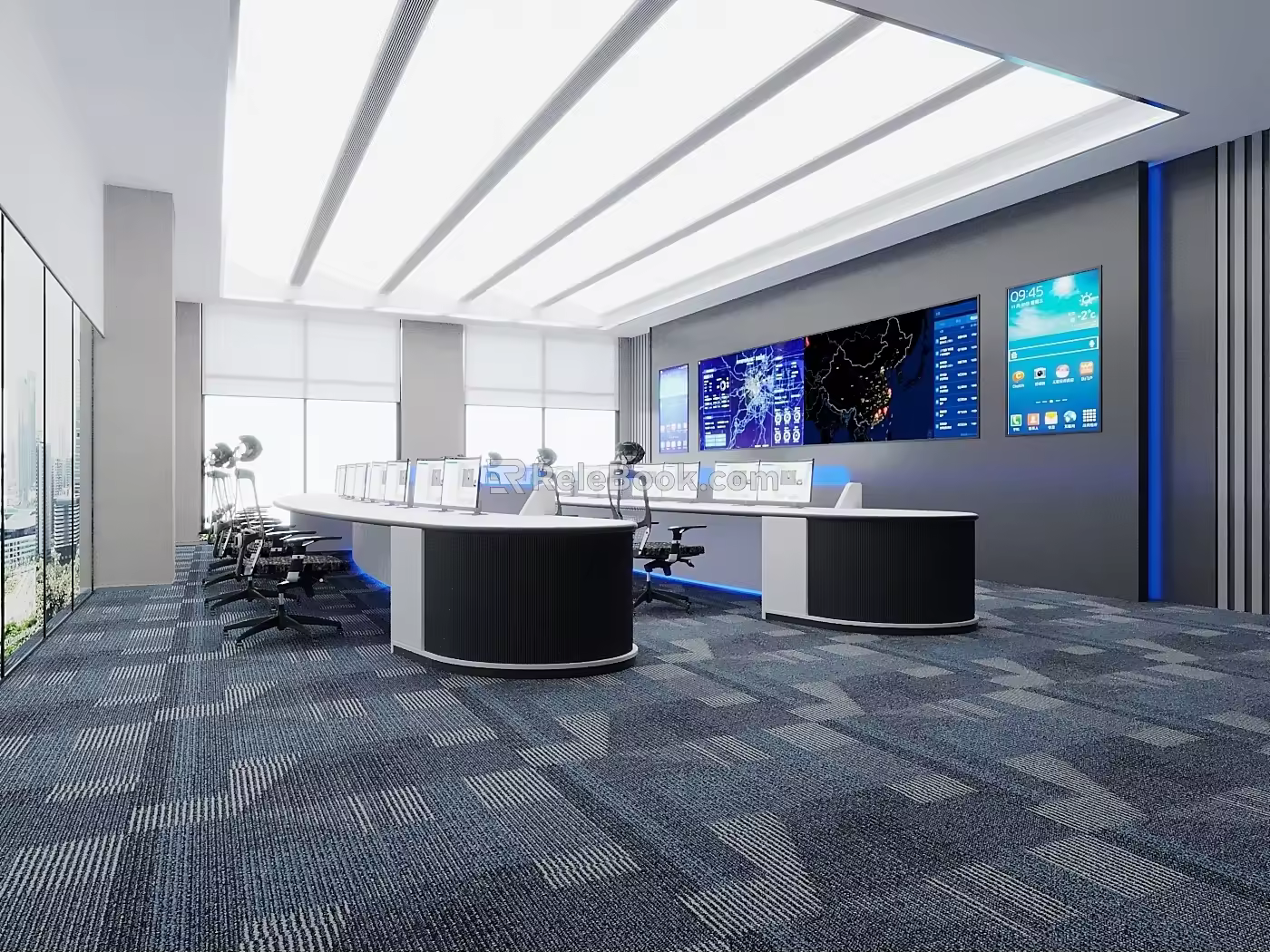 Command Center Monitoring Office 3d model