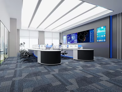 Command Center Monitoring Office 3d model