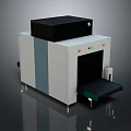 Security Inspection Scanner With White Gray Body Black Top Section And Conveyor Belt Indicator Lights