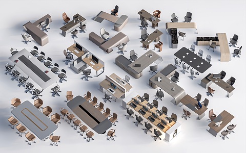 Modern Office Desk and Chair Office Desk Manager Office Furniture Conference Table and Chair 3d model