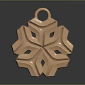 Snowflake Shaped Copper Colored Jewelry Pendant With Geometric Design And Shiny Surface