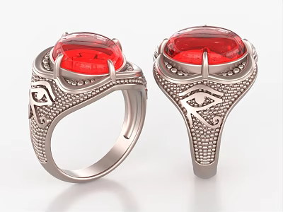 Diamond Ring Ruby Ring Platinum Ring Jewelry 3d model