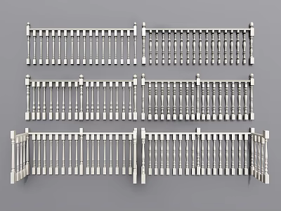 American Railing Handrail Solid Wood Guardrail Stair Handrail 3d model