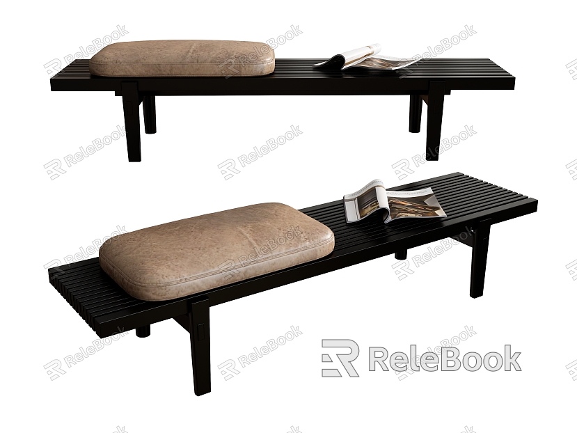 Modern Bed End Stool Bench Shoe Stool Cushion Decoration Bench Log Bench Low Table Long Table model