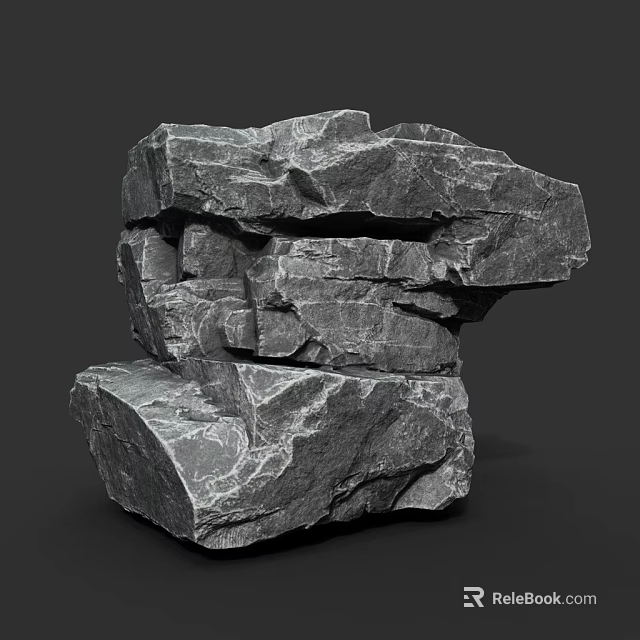 Natural Stacked Stones with Rough Surface Texture for Outdoor Decorative Use 3d model 