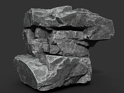 Natural Stacked Stones with Rough Surface Texture for Outdoor Decorative Use 3d model