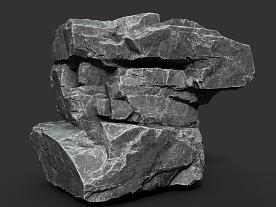 Rock Obsidian Stone Block Natural Landscape model