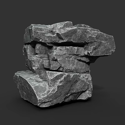Natural Stacked Stones with Rough Surface Texture for Outdoor Decorative Use 3d model