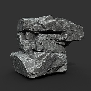 Rock Obsidian Stone Block Natural Landscape 3d model