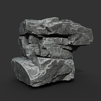 Rock Obsidian Stone Block Natural Landscape 3d model